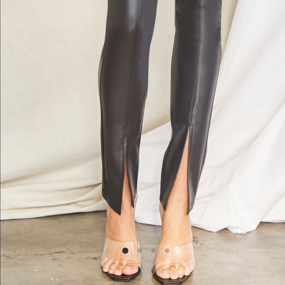 Forever 21 Faux leather pants with split bottom